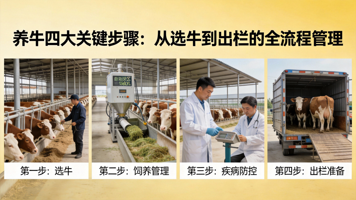 养牛四大关键步骤：从选牛到出栏的全流程管理