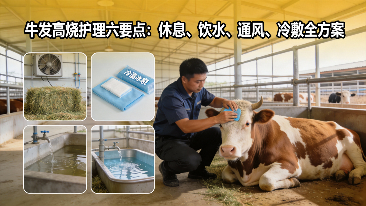 牛发高烧护理六要点：休息、饮水、通风、冷敷全方案