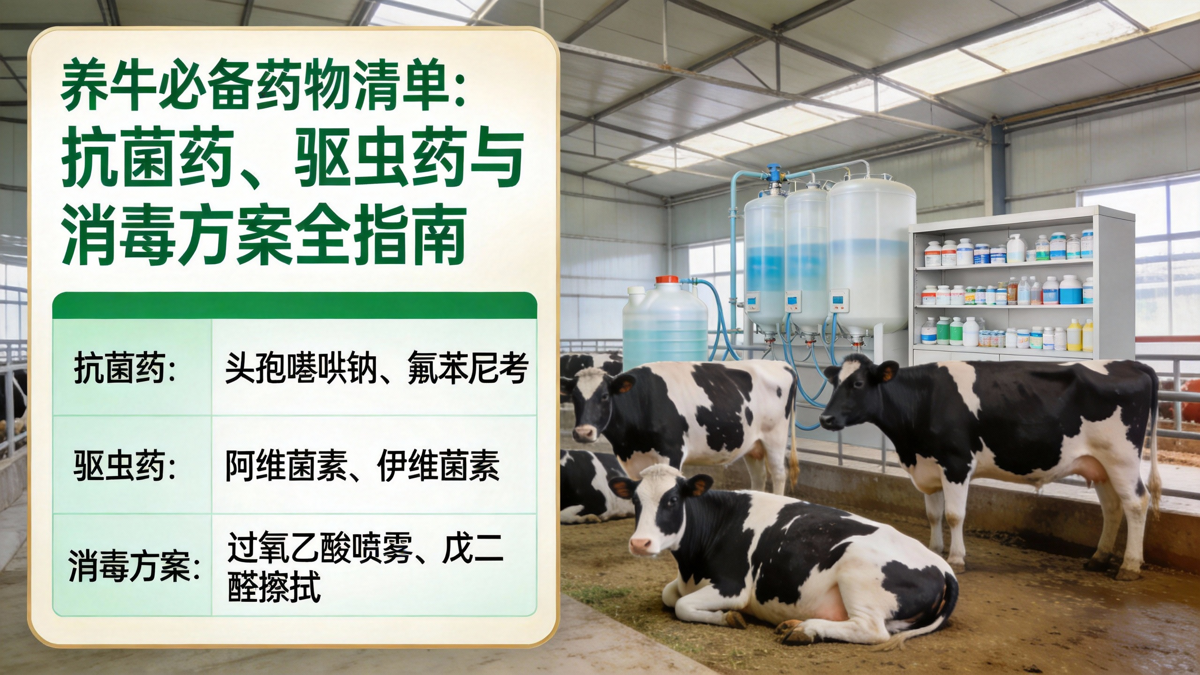 养牛必备药物清单：抗菌药、驱虫药与消毒方案全指南