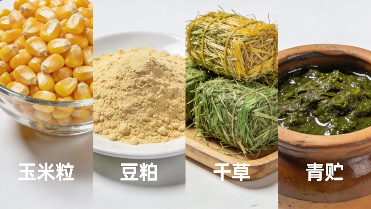 养牛饲料原料对比图