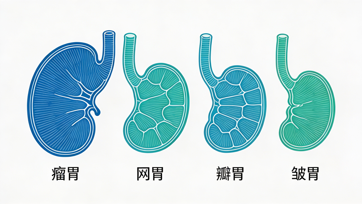 奶牛瘤胃消化系统示意图