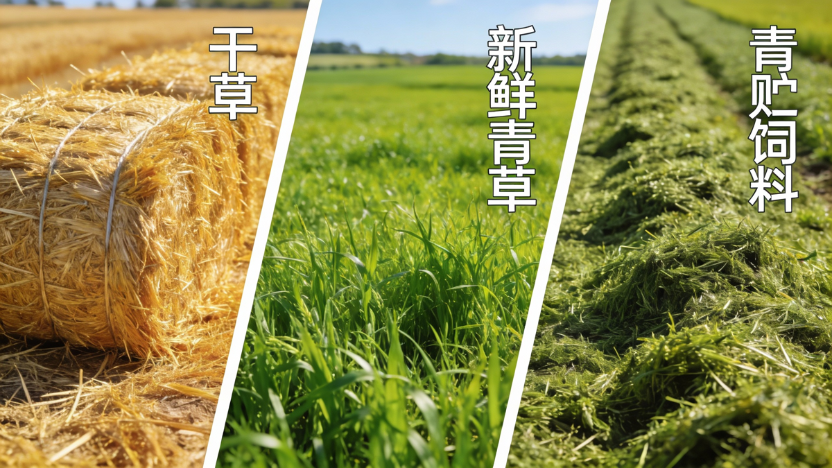 肉牛三大类饲料分类展示